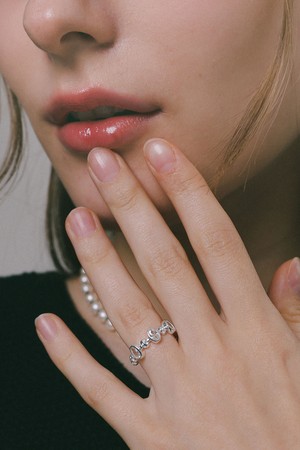 가드 큐빅 오픈 실버 반지 R0705