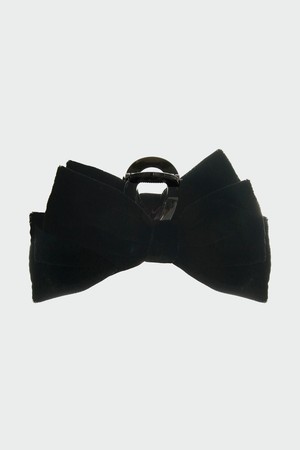 블랙 벨벳 리본 집게핀 H01516