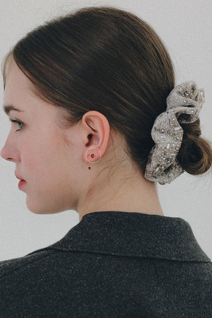 로즈골드 가넷 스퀘어 실버 귀걸이 M03906