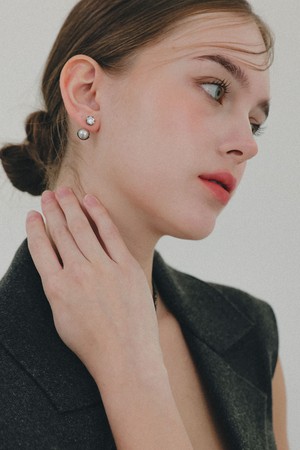 투웨이 흑진주 큐빅 귀걸이 M04003