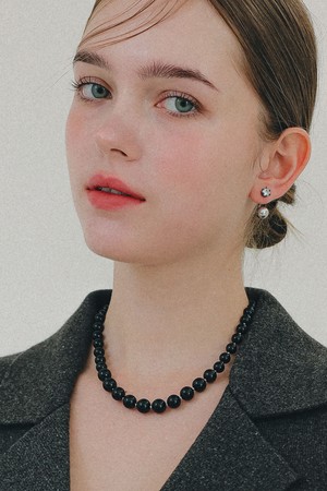 오닉스 버블 실버 목걸이 N01258