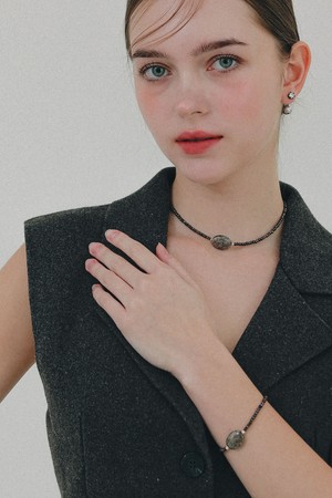 헤마타이트 원석 실버 팔찌 B01065