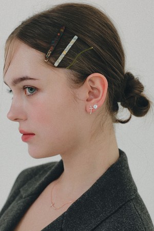 14K 옐로우골드 6mm 큐빅 귀걸이 G0294