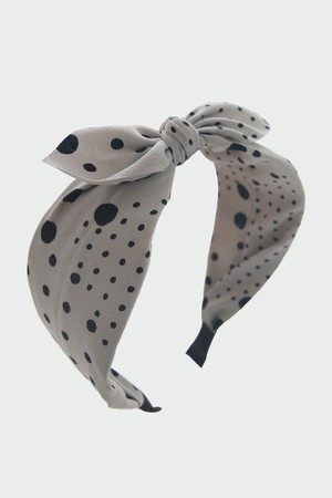 빈티지 도트 패브릭 리본 헤어밴드 H01563