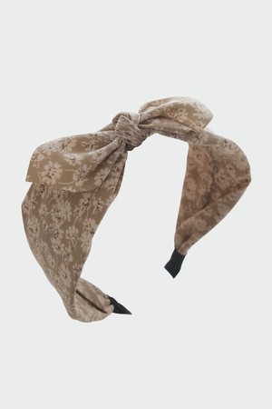 레트로 플라워 패브릭 리본 헤어밴드 H01565