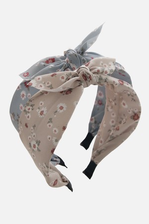 뮤티드 데이지 패브릭 리본 헤어밴드 H01567