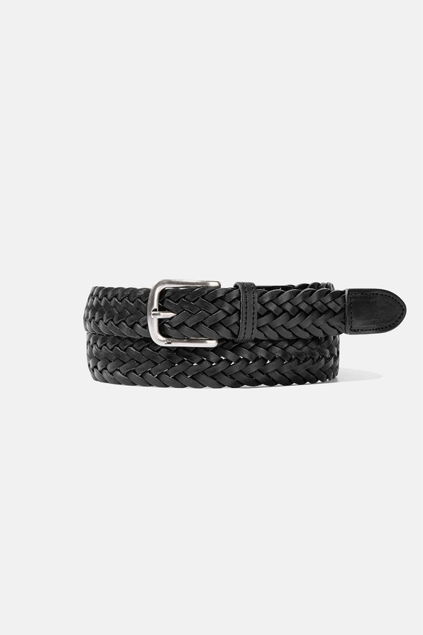 SUNLOVE - 벨트 - Braided Leather Belt Black