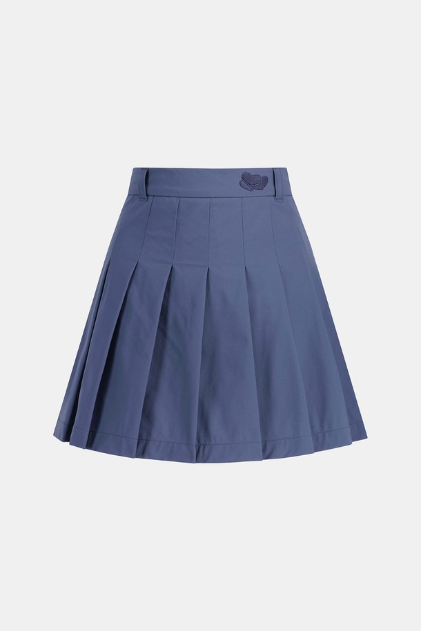 SUNLOVE - 미니스커트 - Heart Pleats Skirt Violet