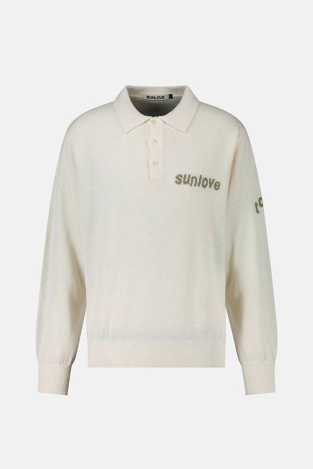 SUNLOVE - 스웨터 - Tour Knit Polo Ivory