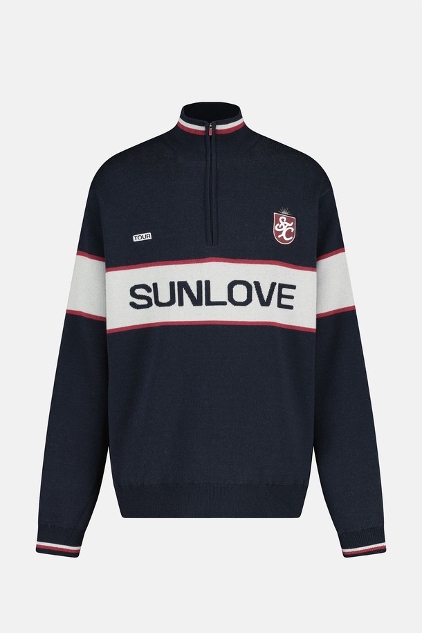 SUNLOVE - 스웨터 - Wind Block Knit Pullover Navy