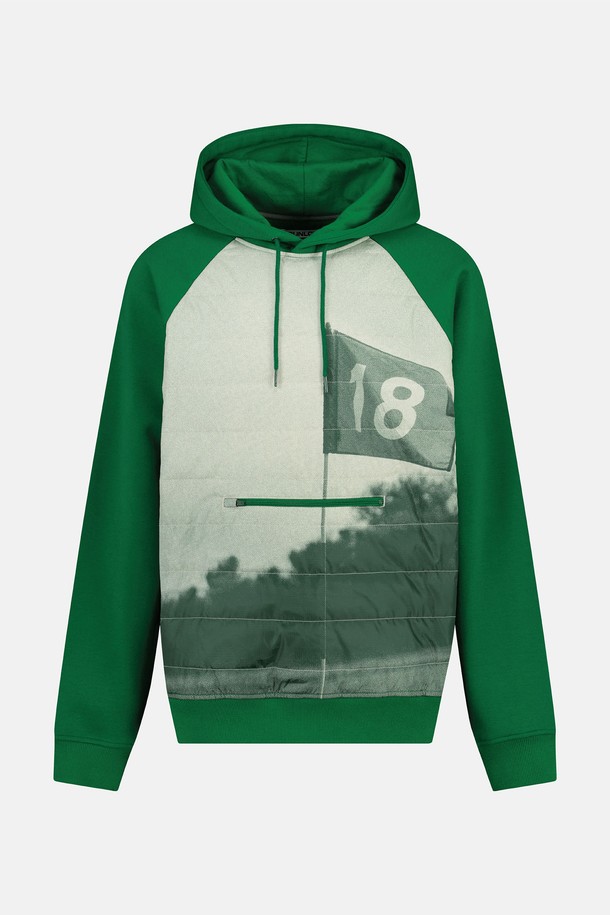 SUNLOVE - 후디 - Flag Padded Hoodie Green