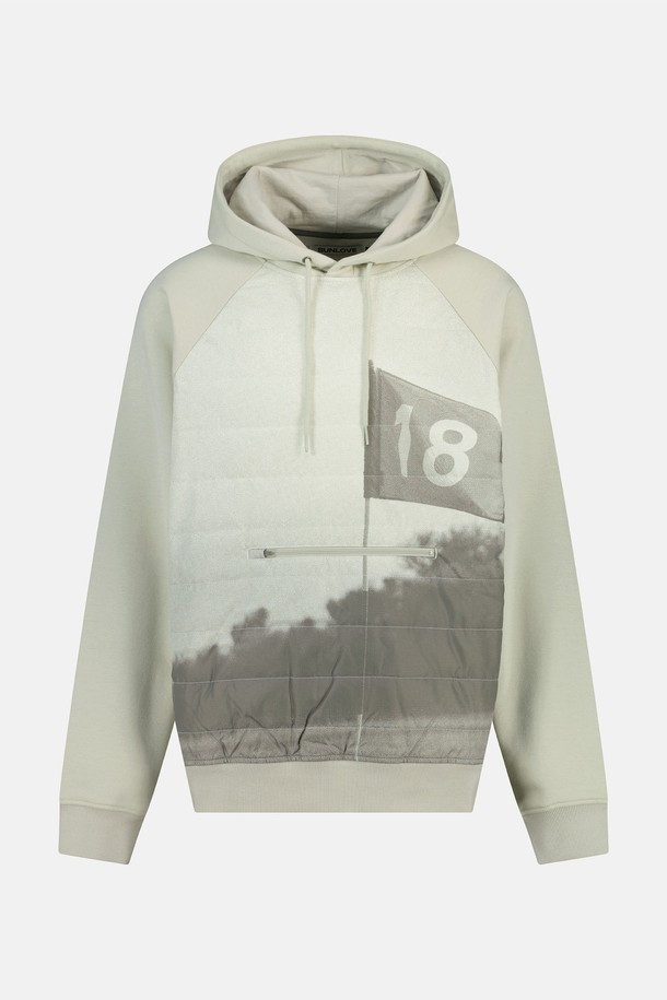 SUNLOVE - 후디 - Flag Padded Hoodie Ivory