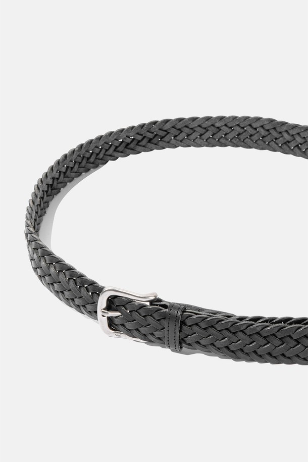 SUNLOVE - 벨트 - Braided Leather Belt Black