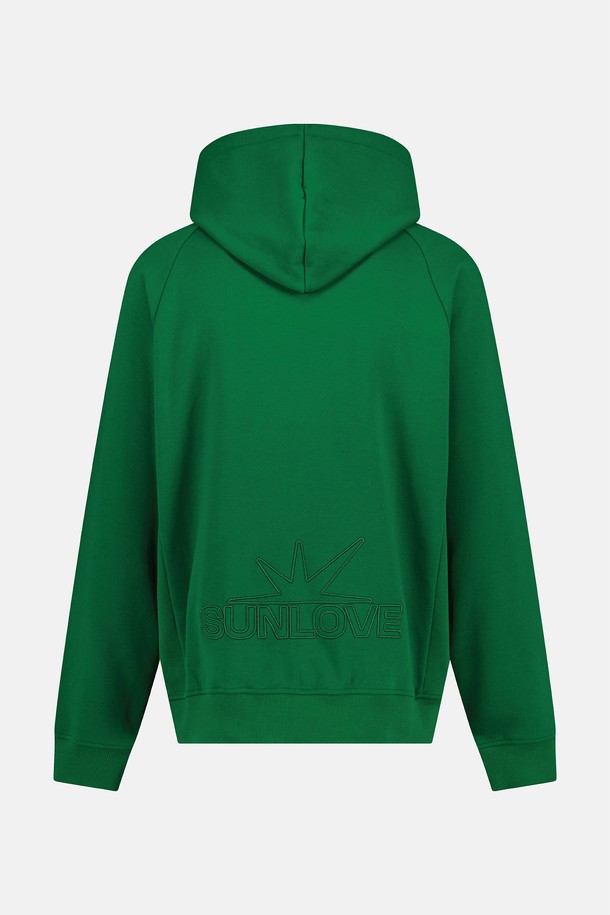 SUNLOVE - 후디 - Flag Padded Hoodie Green