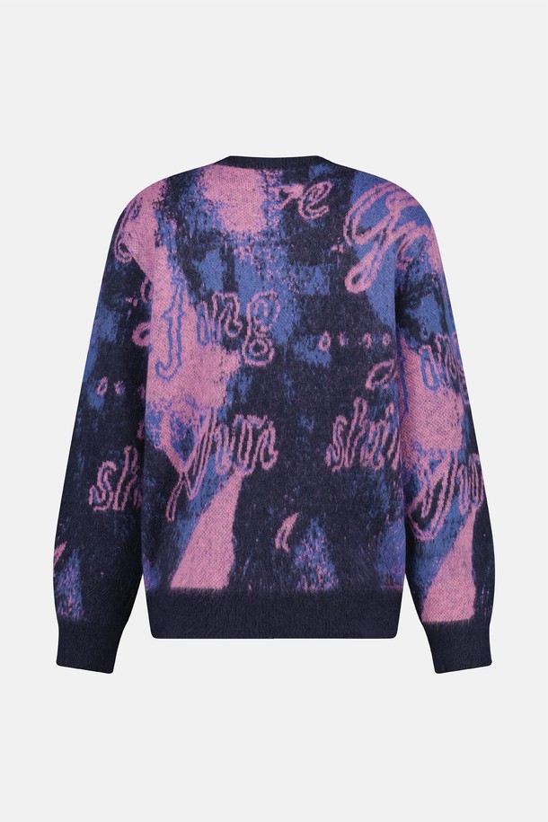 SUNLOVE - 스웨터 - Faded Knit Sweater Purple