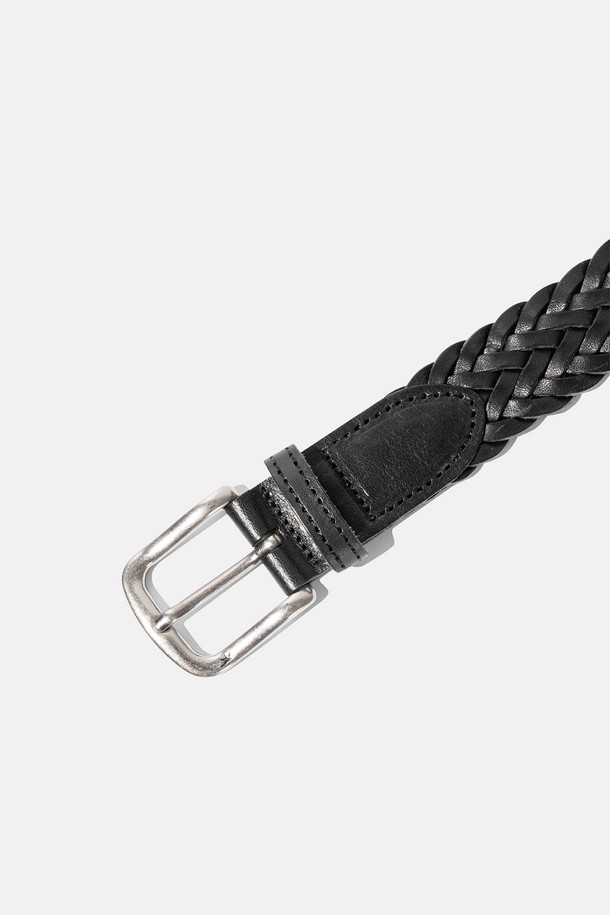 SUNLOVE - 벨트 - Braided Leather Belt Black