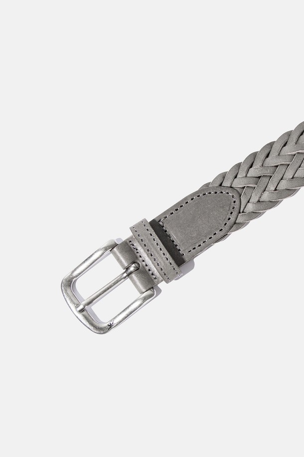 SUNLOVE - 벨트 - Braided Leather Belt Grey