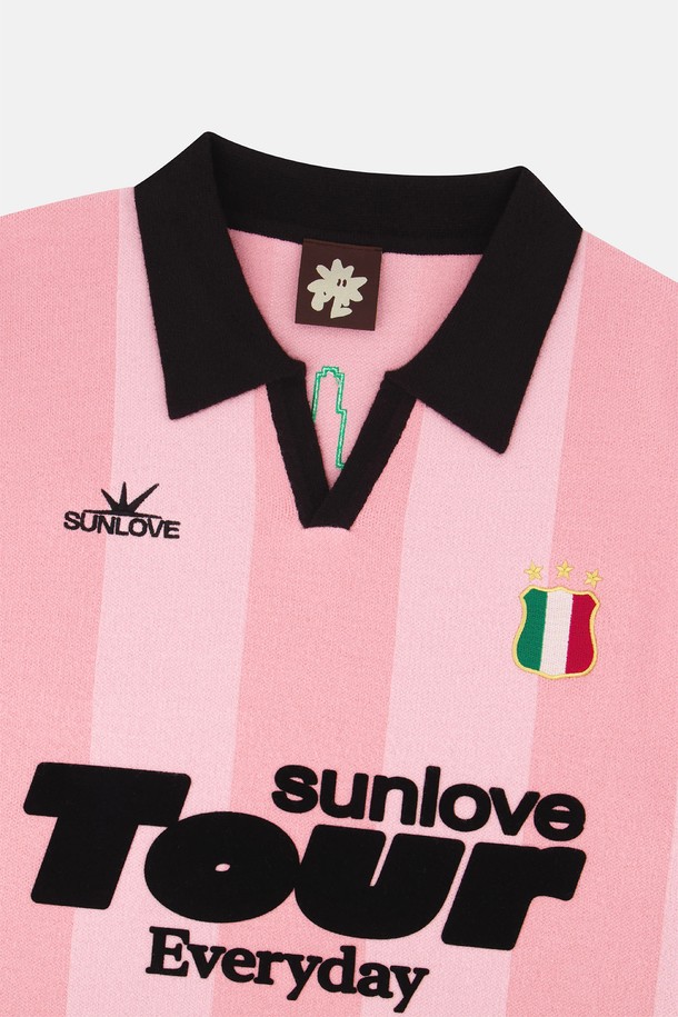 SUNLOVE - 스웨터 - Club Knit Polo Pink