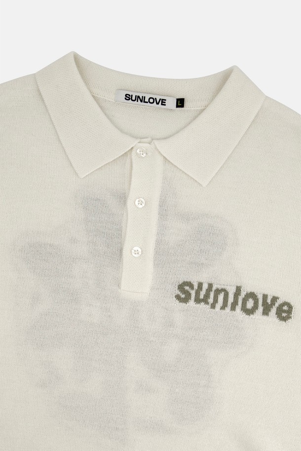 SUNLOVE - 스웨터 - Tour Knit Polo Ivory