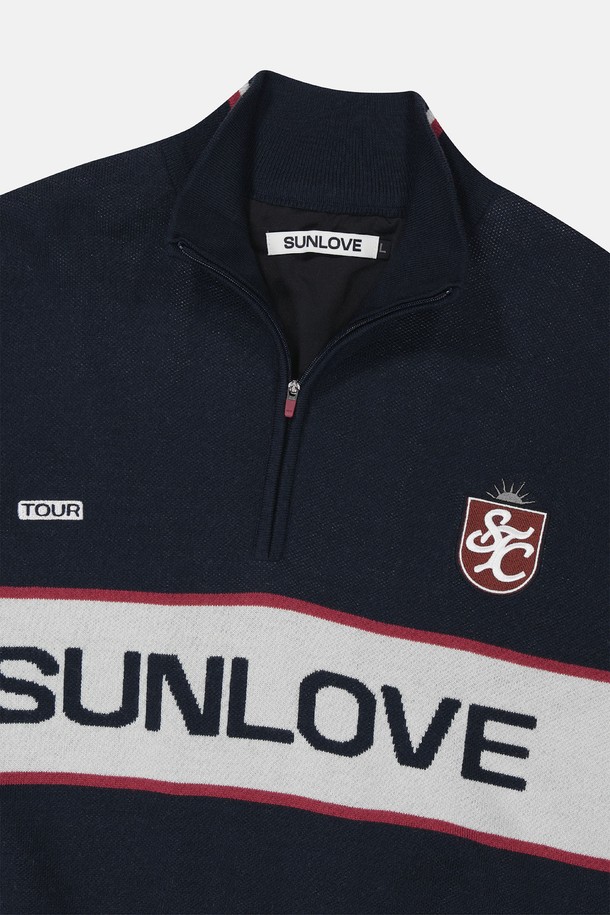 SUNLOVE - 스웨터 - Wind Block Knit Pullover Navy