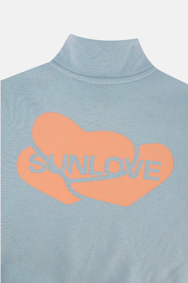 SUNLOVE - 스웻셔츠 - W Heart Half Zip Sweatshirt Slate