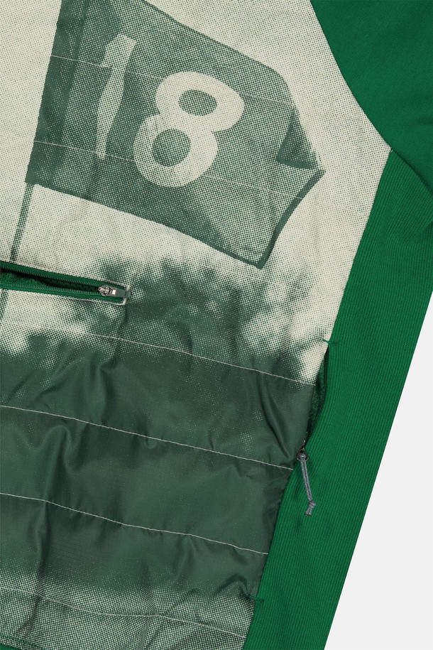 SUNLOVE - 후디 - Flag Padded Hoodie Green