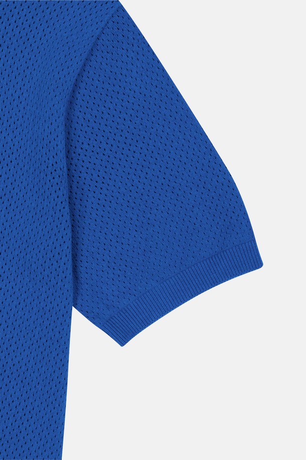 SUNLOVE - 스웨터 - Crochet Knit Polo Blue