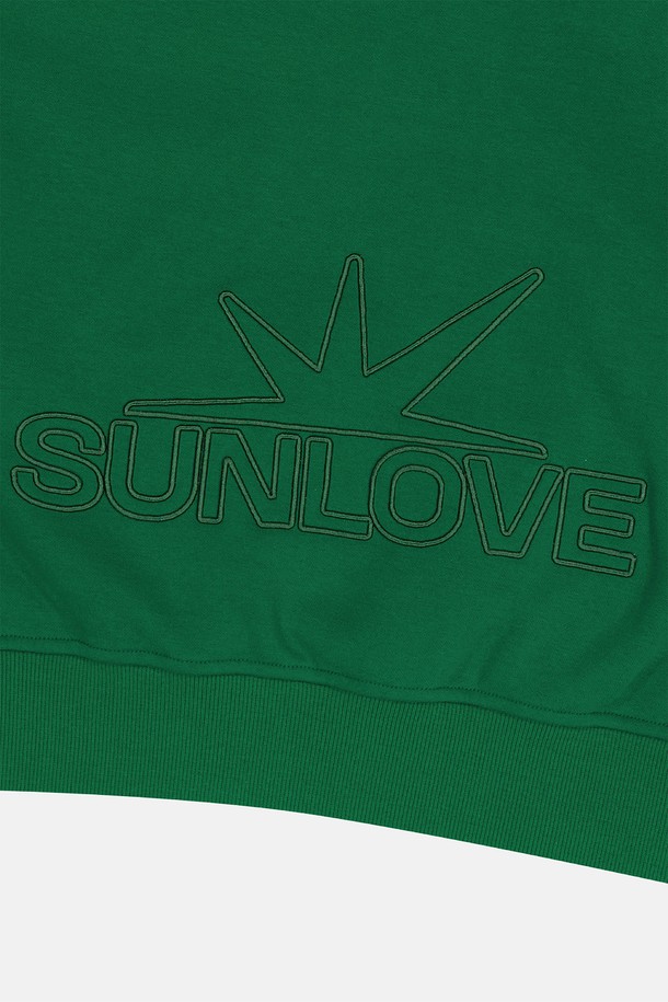 SUNLOVE - 후디 - Flag Padded Hoodie Green