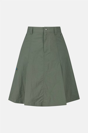 Nylon Zip Skirt Khaki
