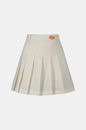 Heart Pleats Skirt Ivory