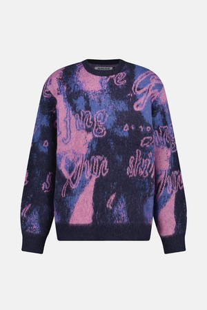 Faded Knit Sweater Purple