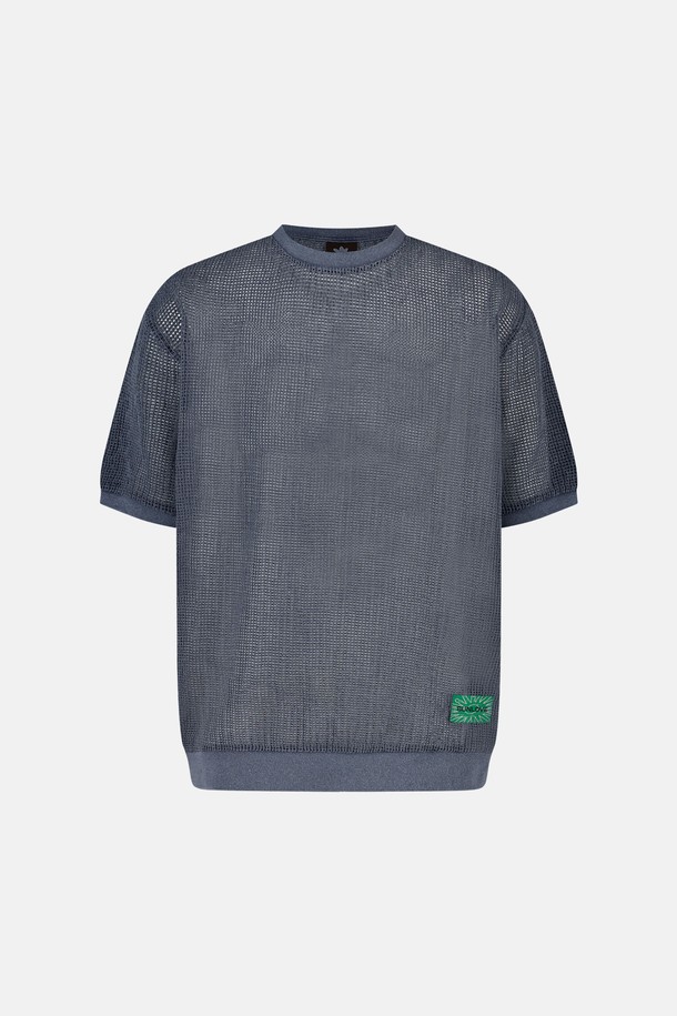 SUNLOVE - 반팔티셔츠 - Overdyed Mesh Tee Navy