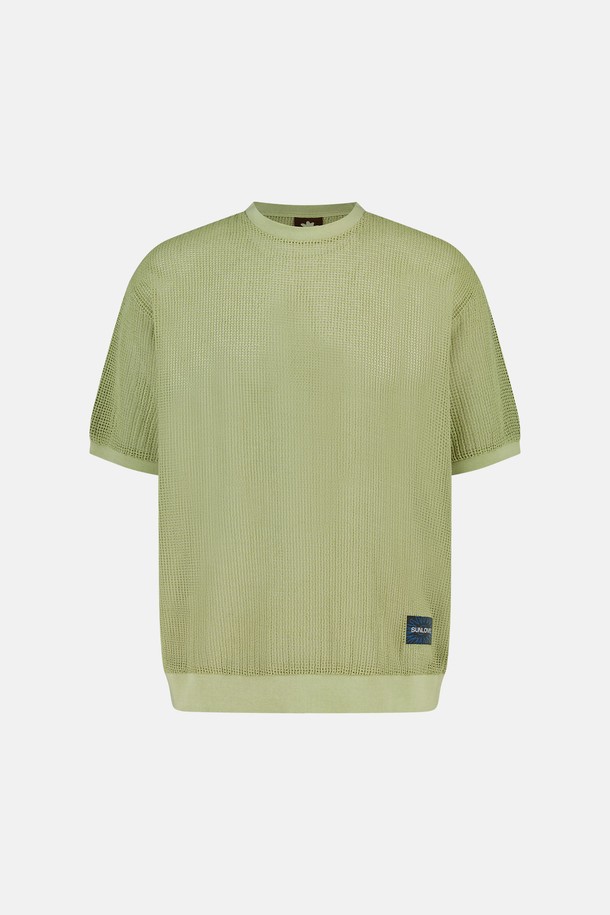 SUNLOVE - 반팔티셔츠 - Overdyed Mesh Tee Green