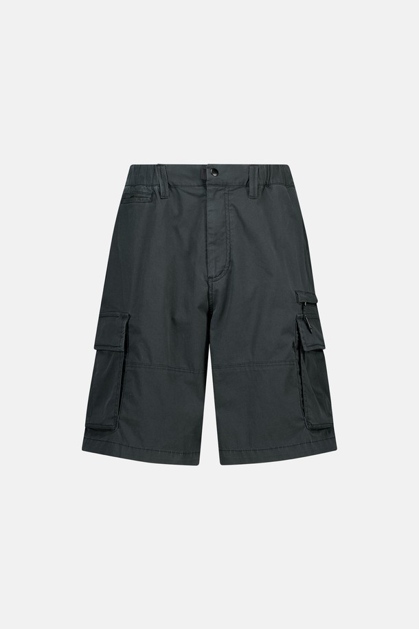 SUNLOVE - 하프팬츠 - Square Cargo Shorts Black