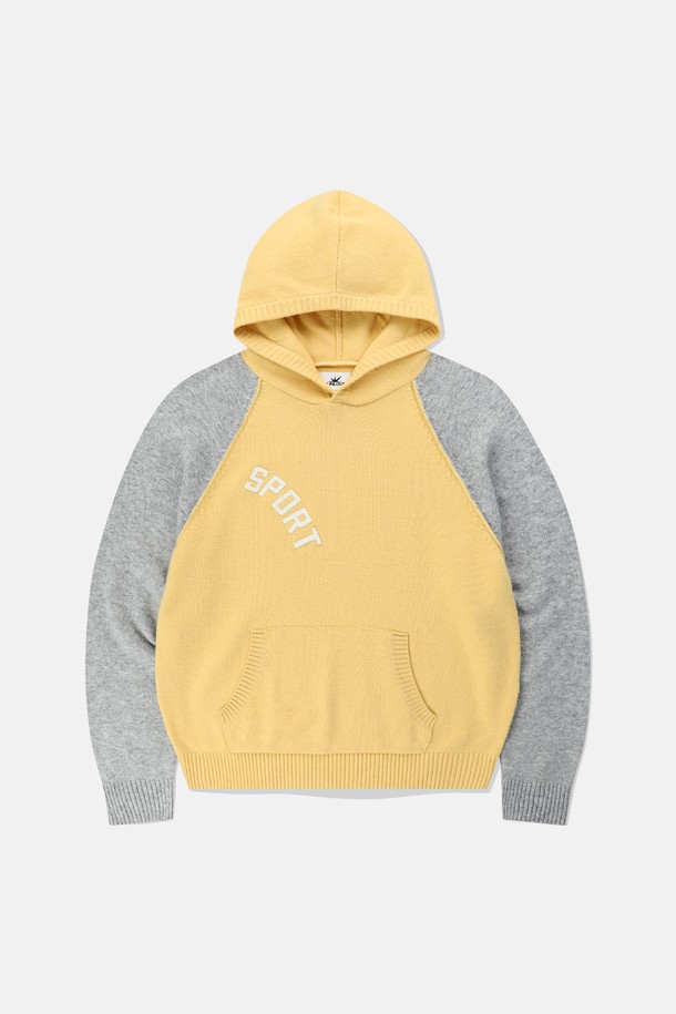 SUNLOVE - 스웨터 - SPORT Knit Hoodie Yellow