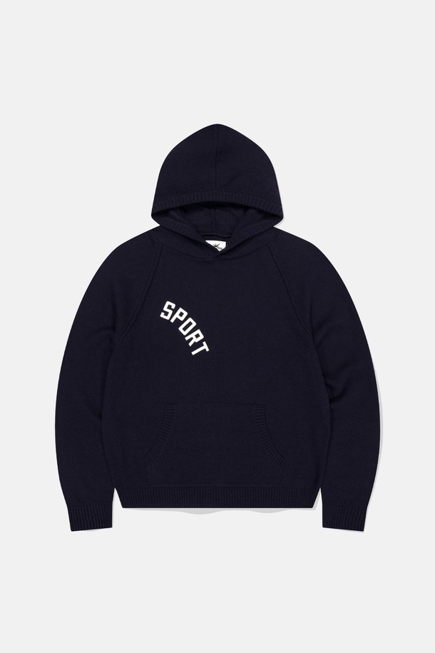 SUNLOVE - 스웨터 - SPORT Knit Hoodie Navy