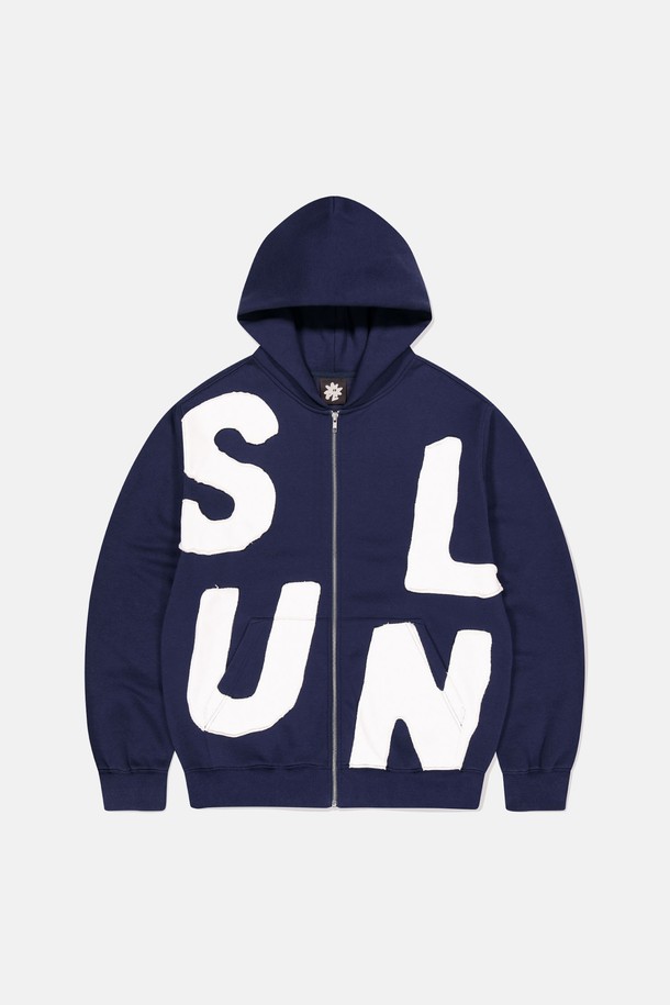 SUNLOVE - 후디 - Capital Zip Up Hoodie Navy