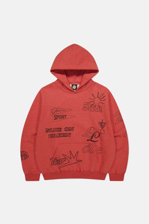 SUNLOVE - 후디 - Stencil Hoodie Red