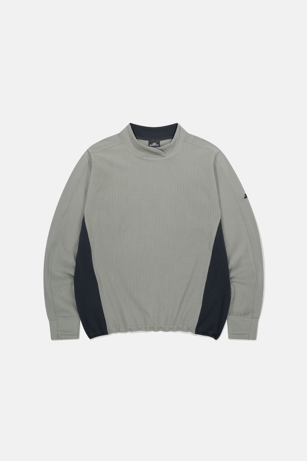 SUNLOVE - 긴팔티셔츠 - Grid Fleece Pullover Grey