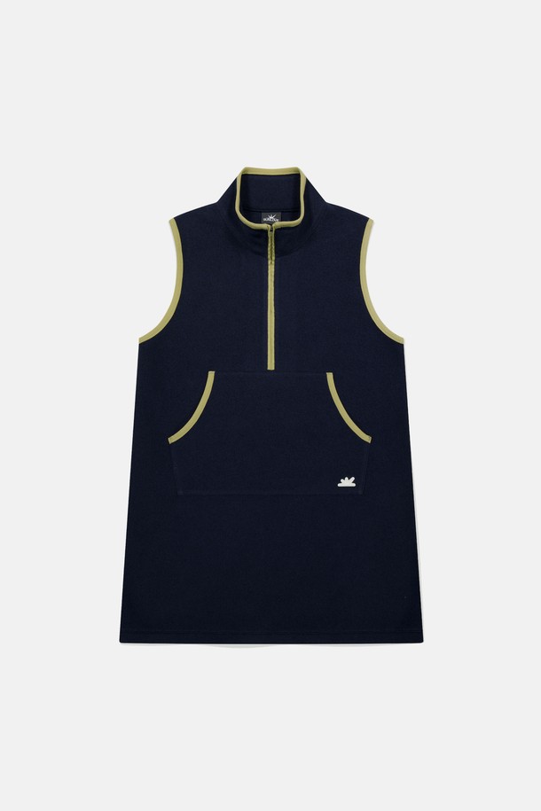 SUNLOVE - 민소매 원피스 - Polartec Fleece Half ZIp Dress Navy