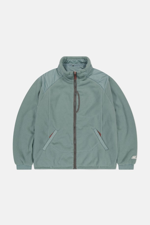 SUNLOVE - 블루종/점퍼 - Reversible Pile Fleece Jacket Light Teal