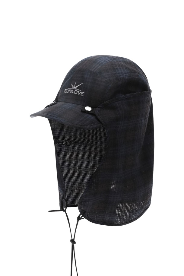 SUNLOVE - 모자 - Grid Breath Hybrid Cap Black Plaid