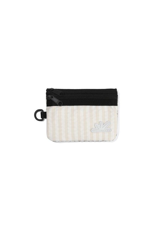 SUNLOVE - 지갑 - Zip Card Pouch Ivory Grid