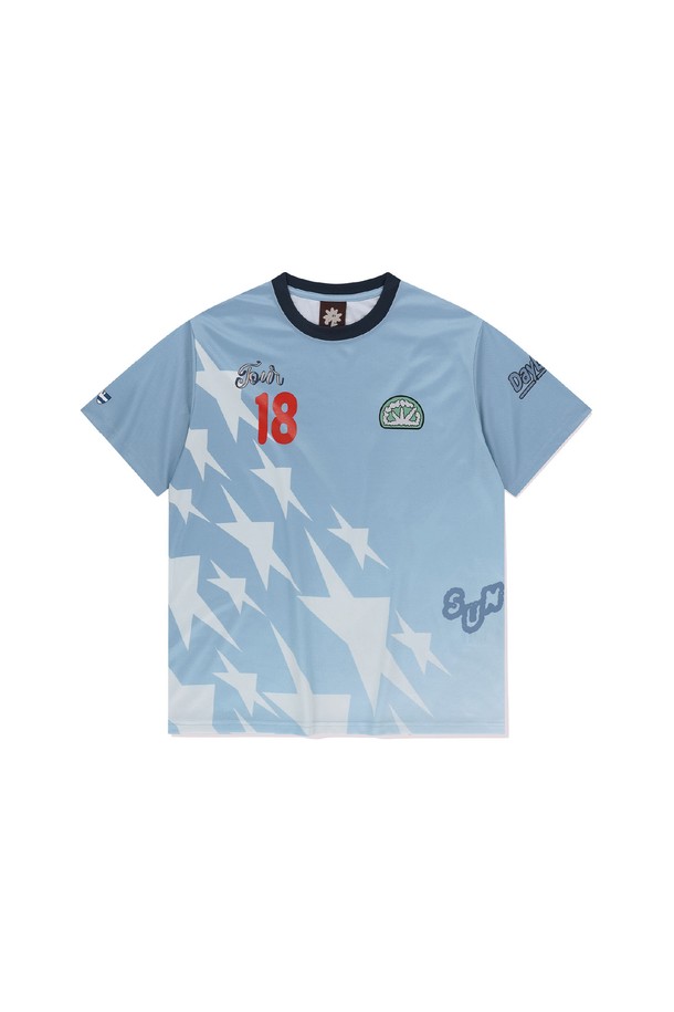 SUNLOVE - 반팔티셔츠 - Stars Jersey Tee Light Blue