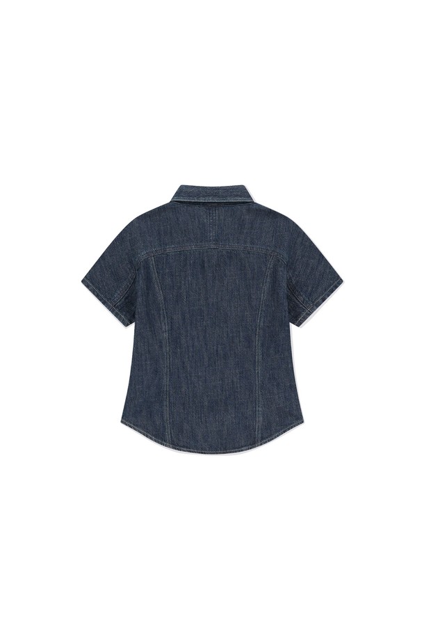 SUNLOVE - 반팔티셔츠 - W Wave Aero Denim Shirts Dark Blue