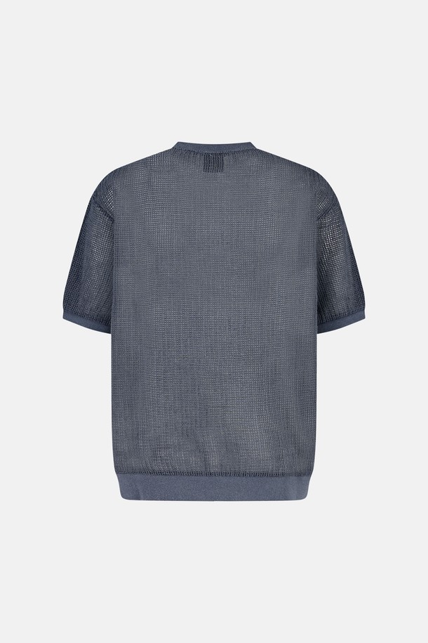 SUNLOVE - 반팔티셔츠 - Overdyed Mesh Tee Navy