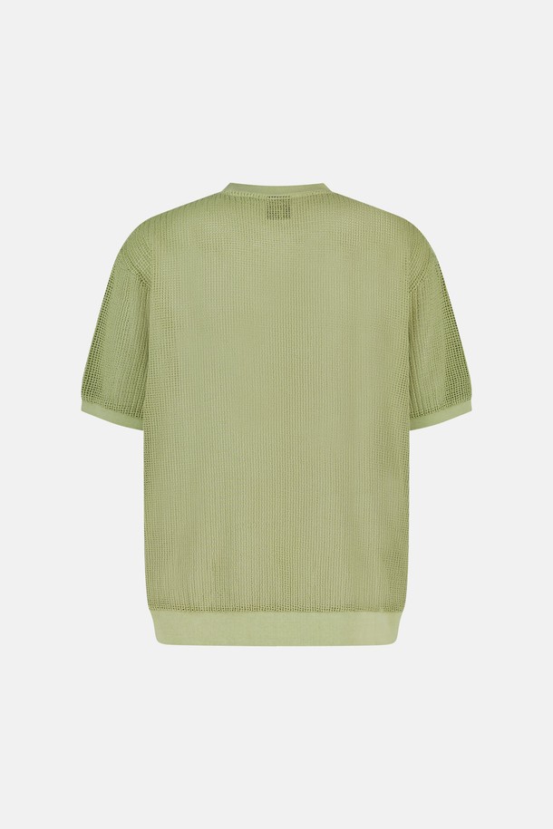 SUNLOVE - 반팔티셔츠 - Overdyed Mesh Tee Green