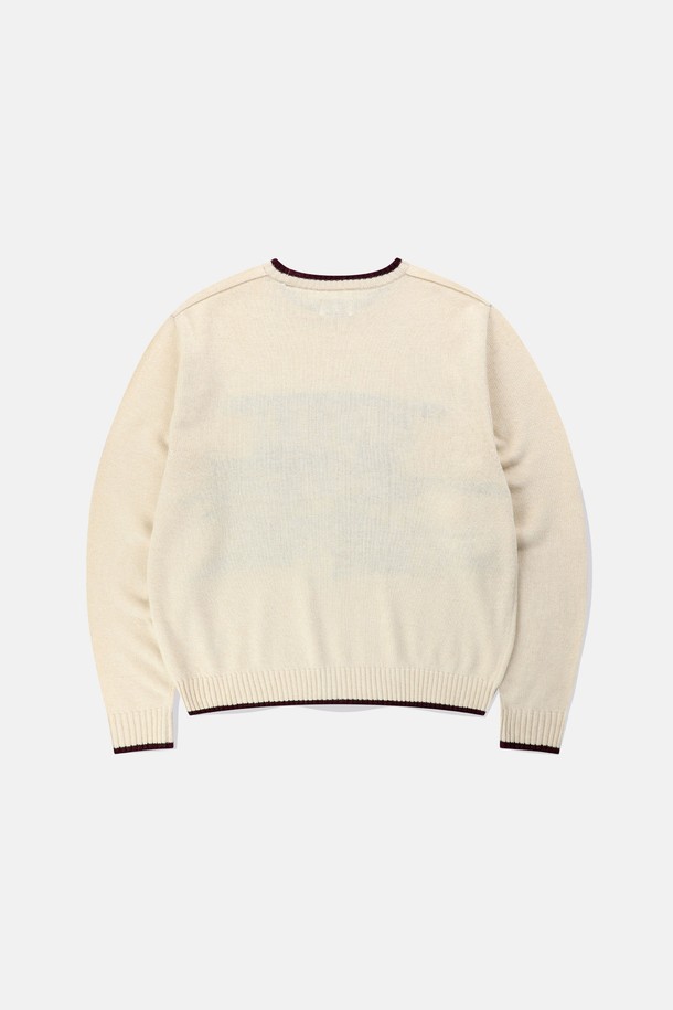 SUNLOVE - 스웨터 - GREEN Knit Sweater Ivory