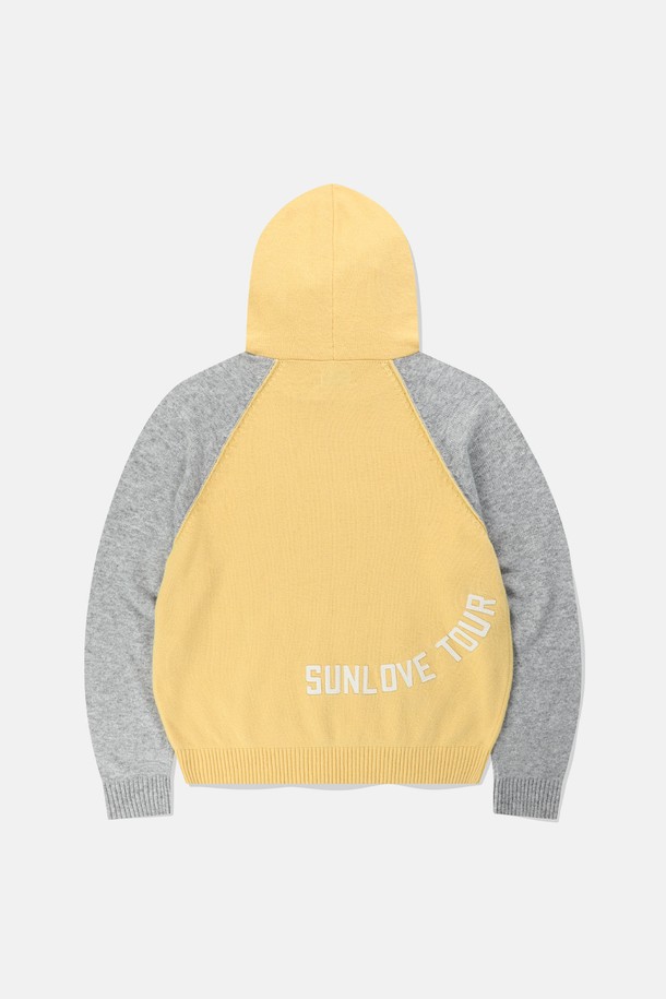 SUNLOVE - 스웨터 - SPORT Knit Hoodie Yellow