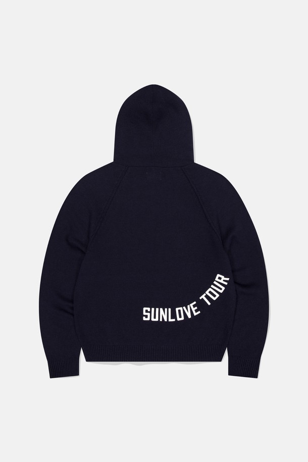 SUNLOVE - 스웨터 - SPORT Knit Hoodie Navy